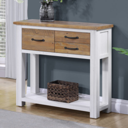 Baumhaus Splash of White 3 Drawer Single Shelf White Small Console Table - Wilko - thumbnail 7