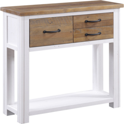Baumhaus Splash of White 3 Drawer Single Shelf White Small Console Table - Wilko - thumbnail 3