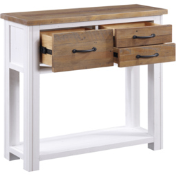 Baumhaus Splash of White 3 Drawer Single Shelf White Small Console Table - Wilko - thumbnail 4