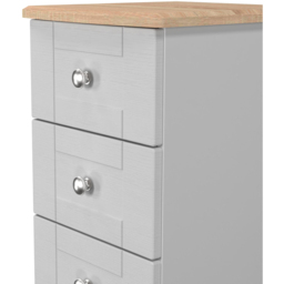 Crowndale Sussex 5 Drawer Grey Ash and Bardolino Oak Tall Bedside Cabinet Ready Assembled - Grey Ash & Bardolino Oak - Wilko - thumbnail 6