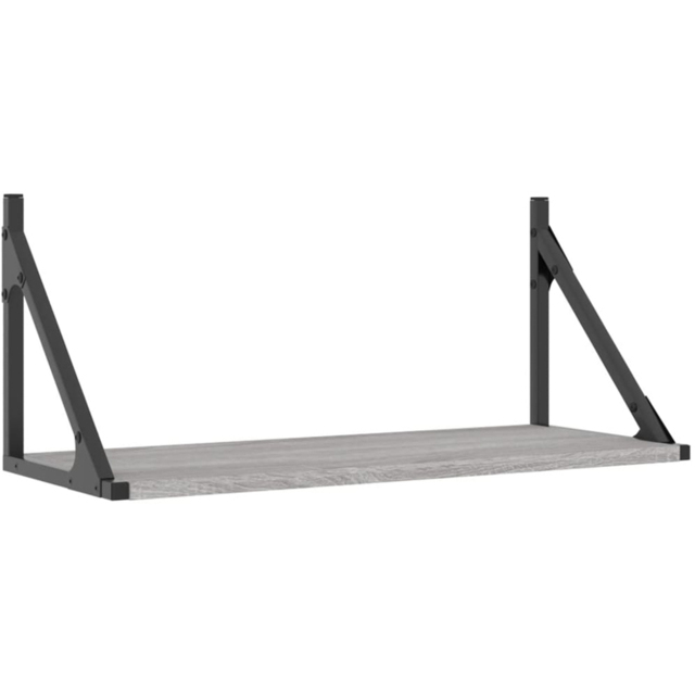 vidaXL 60 x 25 x 25.5cm Grey Sonoma Oak Floating Wall Shelf 2 Pack - Size: 25.5 x 60 x 25cm - Wilko - image 1