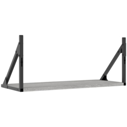 vidaXL 60 x 25 x 25.5cm Grey Sonoma Oak Floating Wall Shelf 2 Pack - Size: 25.5 x 60 x 25cm - Wilko - thumbnail 7