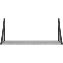 vidaXL 60 x 25 x 25.5cm Grey Sonoma Oak Floating Wall Shelf 2 Pack - Size: 25.5 x 60 x 25cm - Wilko - thumbnail 5