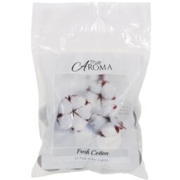 True Aroma Fresh Cotton Scented Tealight Candles 20 Pack - Size: 15 x 15 x 19cm - Wilko - thumbnail 1