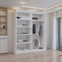 Sliding Wardrobes 4U 2 Sliding Door White Full Length Mirrored Wardrobe 150cm - Size: 2 Door - Wilko - thumbnail 3