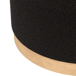 Lara Black Boucle Fabric Oak Base Large Pouffe - Size: 380 x 610 x 610cm - LPD Home - Wilko - thumbnail 4