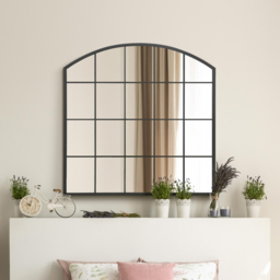 The Arcus Black Window Metal Leaner Wall Mirror 100 x 100cm - MirrorOutlet - Wilko - thumbnail 3