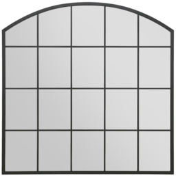 The Arcus Black Window Metal Leaner Wall Mirror 100 x 100cm - MirrorOutlet - Wilko - thumbnail 1