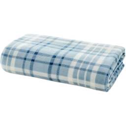 Deyongs Ocean Check Pattern Snuggle Touch Throw 140 x 180cm - Blue - Wilko - thumbnail 1