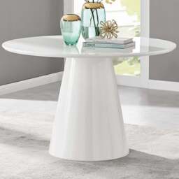 Furniturebox Nova 6 Seater Round Dining Table White High Gloss - Size: 4 Seater - Wilko - thumbnail 1