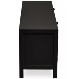 Interiors by Premier Shermam 2 Door 2 Shelf Black Wood Media Unit - Size: 120 x 38 x 52cm - Wilko - thumbnail 5