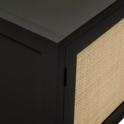 Interiors by Premier Shermam 2 Door 2 Shelf Black Wood Media Unit - Size: 120 x 38 x 52cm - Wilko - thumbnail 7