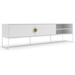 Loft24 Asia 2 Door 2 Shelf White Lowboard - Size: 50 x 180 x 40cm - Wilko - thumbnail 3