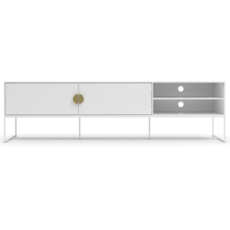 Loft24 Asia 2 Door 2 Shelf White Lowboard - Size: 50 x 180 x 40cm - Wilko - thumbnail 4