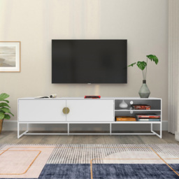 Loft24 Asia 2 Door 2 Shelf White Lowboard - Size: 50 x 180 x 40cm - Wilko - thumbnail 7