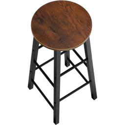 tectake Keynes Dark Wood Set of 2 Bar Stool - Size: 72.5 x 31 x 31cm - Brown - Wilko - thumbnail 4