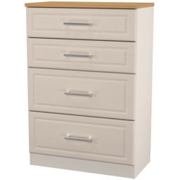 Crowndale Kent 4 Drawer Kashmir Ash and Modern Oak Deep Chest of Drawers Ready Assembled - Kashmir Ash & Modern Oak - Wilko - thumbnail 5