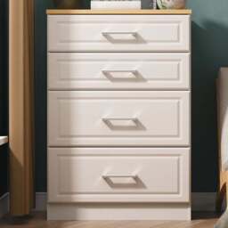 Crowndale Kent 4 Drawer Kashmir Ash and Modern Oak Deep Chest of Drawers Ready Assembled - Kashmir Ash & Modern Oak - Wilko - thumbnail 1
