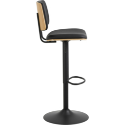 Florence Owen Matt Black Swivel Bar Stool - Size: 92.5 x 45.5 x 50cm - Multi - Furniture To Go - Wilko - thumbnail 5