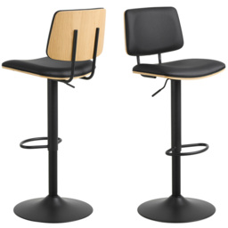 Florence Owen Matt Black Swivel Bar Stool - Size: 92.5 x 45.5 x 50cm - Multi - Furniture To Go - Wilko - thumbnail 3