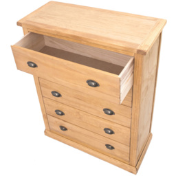 Cabinet Bits Lucca 5 Drawer Brown Brass Cup Handle Chest of Drawers - Wilko - thumbnail 6