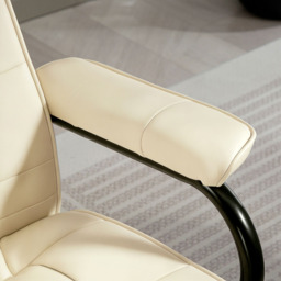 HOMCOM Cream 10 Point Vibration Massage Recliner Chair with Cushioned Ottoman - Size: Single - Wilko - thumbnail 4