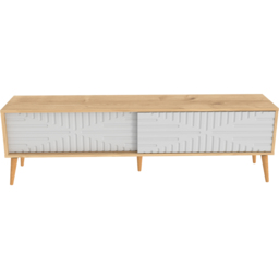 Decorotika Riso 2 Sliding Door Sapphire Oak and White TV Unit - Size: 54 x 180 x 35cm - Multi - Wilko - thumbnail 3