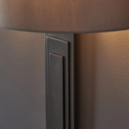 Merano Olbia Brushed Bronze Mink Satin Fabric Wall Lamp - Size: 14 x 32 x 50cm - Brown - Wilko - thumbnail 7