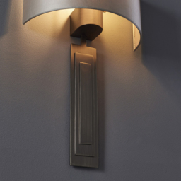 Merano Olbia Brushed Bronze Mink Satin Fabric Wall Lamp - Size: 14 x 32 x 50cm - Brown - Wilko - thumbnail 6