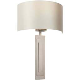 Merano Olbia Brushed Bronze Mink Satin Fabric Wall Lamp - Size: 14 x 32 x 50cm - Brown - Wilko