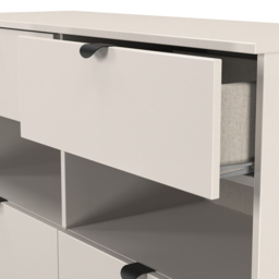Crowndale Bora 4 Drawer 2 Shelf Kashmir Matt Wide Midi Chest - Cream - Wilko - thumbnail 6
