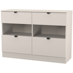 Crowndale Bora 4 Drawer 2 Shelf Kashmir Matt Wide Midi Chest - Cream - Wilko - thumbnail 5