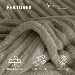 Velosso Bellissima Beige Plush Throw 100 x 150cm - Size: 100 x 150 x 1cm - Wilko - thumbnail 6