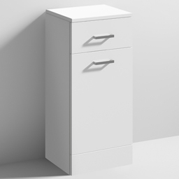 nuie Mayford Gloss White Slim Floor Standing Laundry Basket - Size: 770 x 350 x 300mm - Wilko