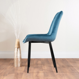 Furniturebox Arona Cesano 4 Seater Round Dining Set Blue and Black - Wilko - thumbnail 5
