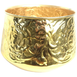 Leaf Gold Swirl Metal Planter 18cm - Size: 18 x 24 x 24cm - Wilko - thumbnail 3