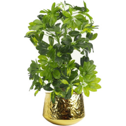 Leaf Gold Swirl Metal Planter 18cm - Size: 18 x 24 x 24cm - Wilko - thumbnail 4