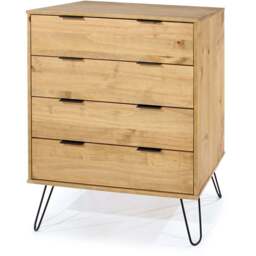Augusta 4 Drawer Pine Chest of Drawers - Brown - Wilko - thumbnail 3