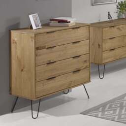 Augusta 4 Drawer Pine Chest of Drawers - Brown - Wilko - thumbnail 7