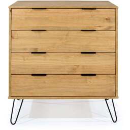 Augusta 4 Drawer Pine Chest of Drawers - Brown - Wilko - thumbnail 6
