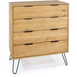 Augusta 4 Drawer Pine Chest of Drawers - Brown - Wilko - thumbnail 4