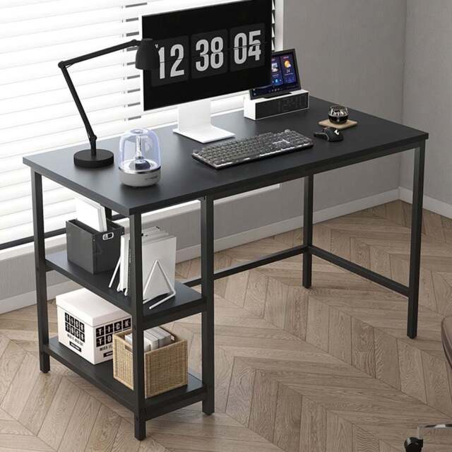 Chicago 2 Adjustable Shelf Computer Desk Black - Size: 75 x 120 x 50cm - MCC - Wilko - image 1