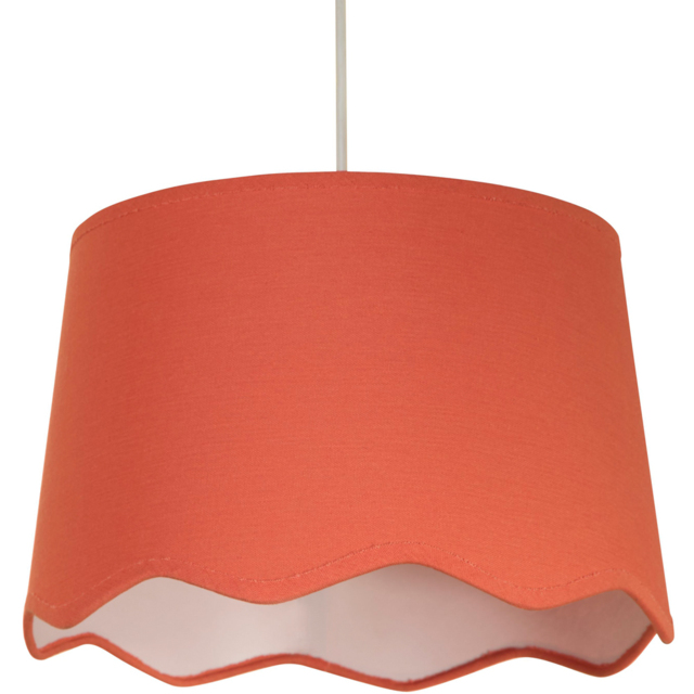 Lighting Collection Laramie Coral Scallop Edge Ceiling Lamp Shade 31cm - Size: 23 x 31 x 31cm - Salmon - Wilko - image 1