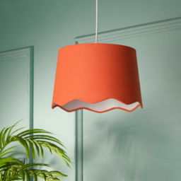 Lighting Collection Laramie Coral Scallop Edge Ceiling Lamp Shade 31cm - Size: 23 x 31 x 31cm - Salmon - Wilko - thumbnail 3