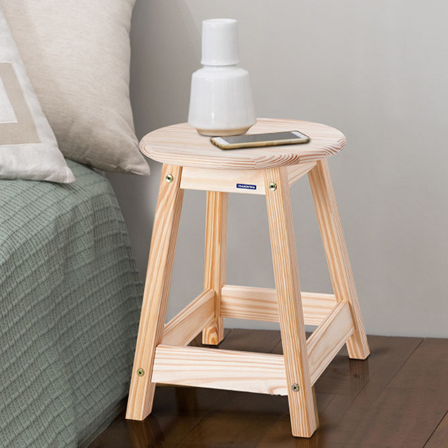 Tramontina Natural Wood Stool - Size: 1 Seater - Brown - Wilko - image 1