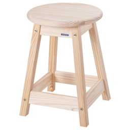 Tramontina Natural Wood Stool - Size: 1 Seater - Brown - Wilko - thumbnail 3
