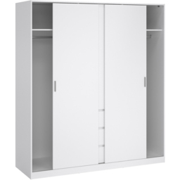 Florence 3 Door 3 Drawer White High Gloss Sliding Wardrobe - Size: 3 Door, 3 Drawer - Furniture to Go - Wilko - thumbnail 5