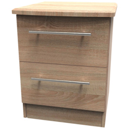 Crowndale Sherwood 2 Drawer Bardolino Oak Compact Bedside Cabinet - Brown - Wilko - thumbnail 5