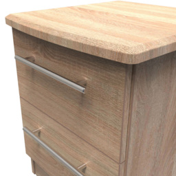 Crowndale Sherwood 2 Drawer Bardolino Oak Compact Bedside Cabinet - Brown - Wilko - thumbnail 6