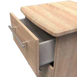 Crowndale Sherwood 2 Drawer Bardolino Oak Compact Bedside Cabinet - Brown - Wilko - thumbnail 7